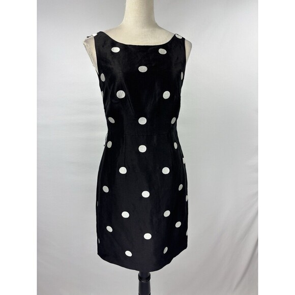Coast Bloomingdales Mollina Spot Shift Dress Black White Polka Dots 4 Linen Silk - Picture 16 of 16